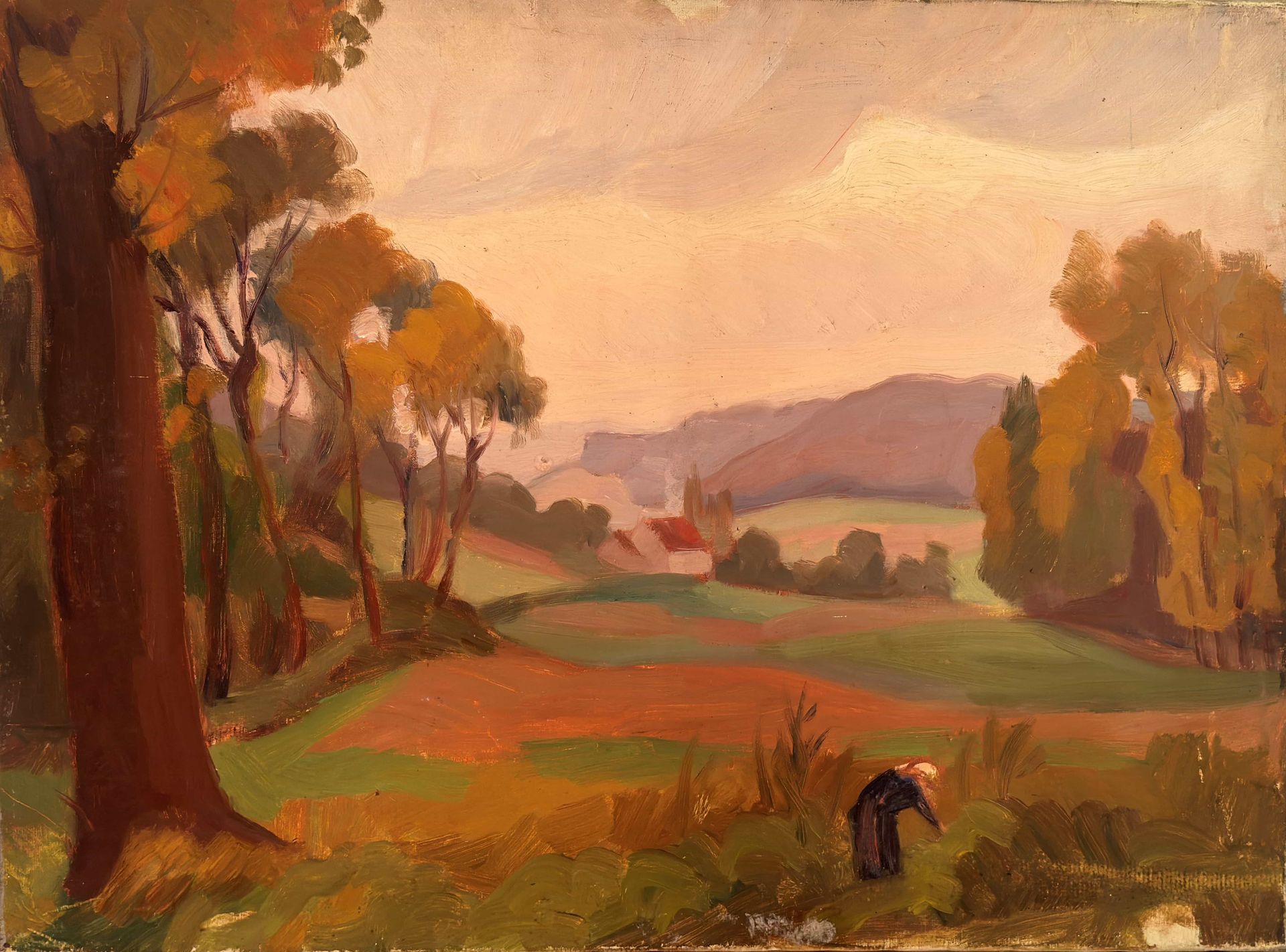 Null JULES EMILE ZINGG (1882-1942) Paysage d’automne Huile sur toile. 60 x 81cm