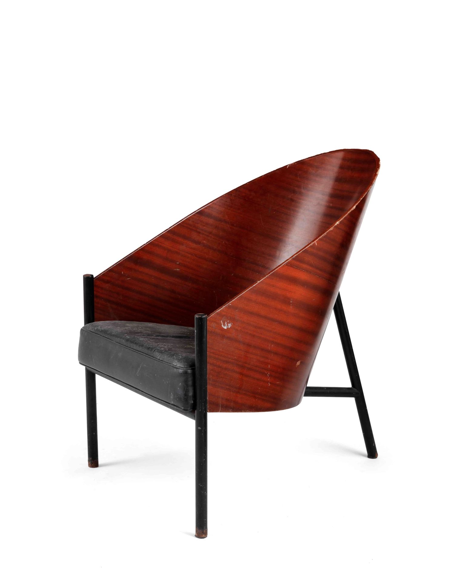 Null Sessel aus Holz und Holzfurnier mit gondelförmiger Rückenlehne und Sitzfläc&hellip;
