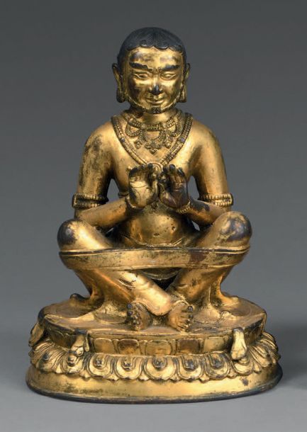 TIBET Yogui en bronze doré.
Hauteur: 17 cm