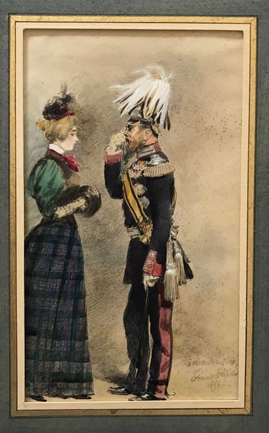 Null 8 Edouard DETAILLE (Paris, 1848-1912) La jeune parisienne et l’officier pru&hellip;