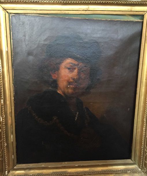 Null Ecole du XIXe siècle

Autoportrait d'aprés Rembrandt van Rijn

Huile sur to&hellip;
