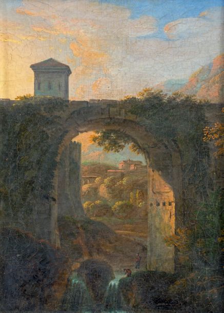 Attribué à Jean-Joseph Xavier BIDAULD (1758-1846) 
Vue de Tivoli
Huile sur toile&hellip;