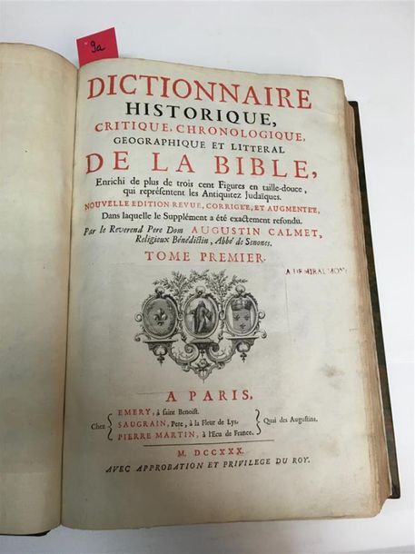 Null 9. CALMET (Augustin) : Dictionnaire historique, critique, chronologique, gé&hellip;
