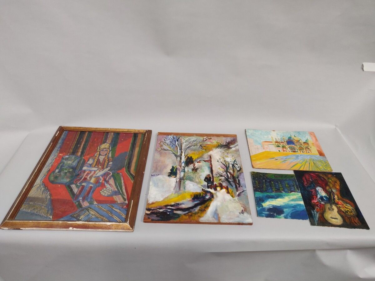 Null Lot of five paintings