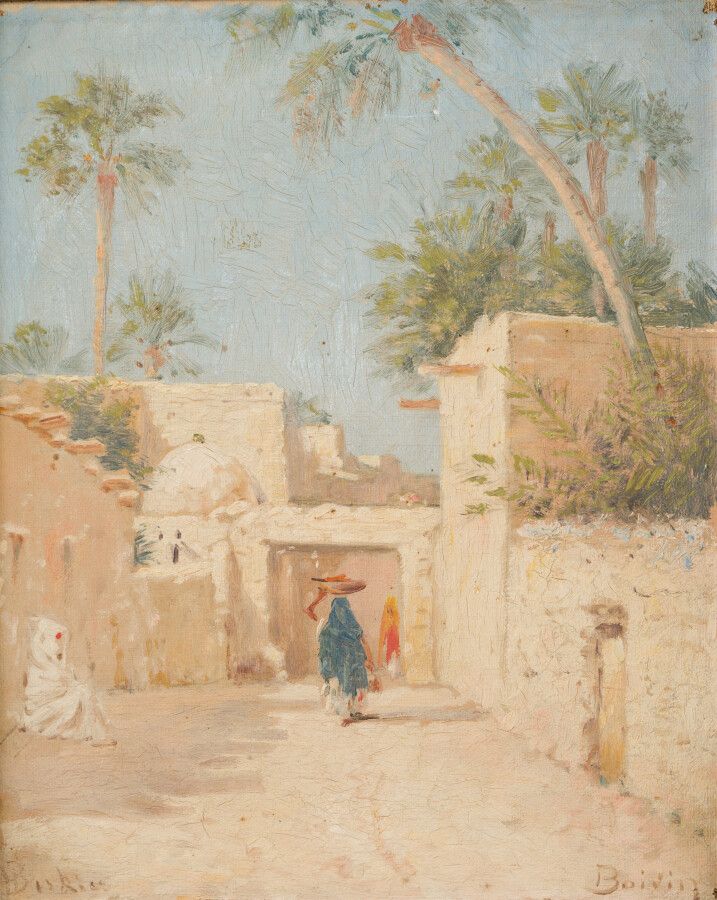 Null Emile BOIVIN (1846-1920)

Villaggio in Nord Africa.

Tela.