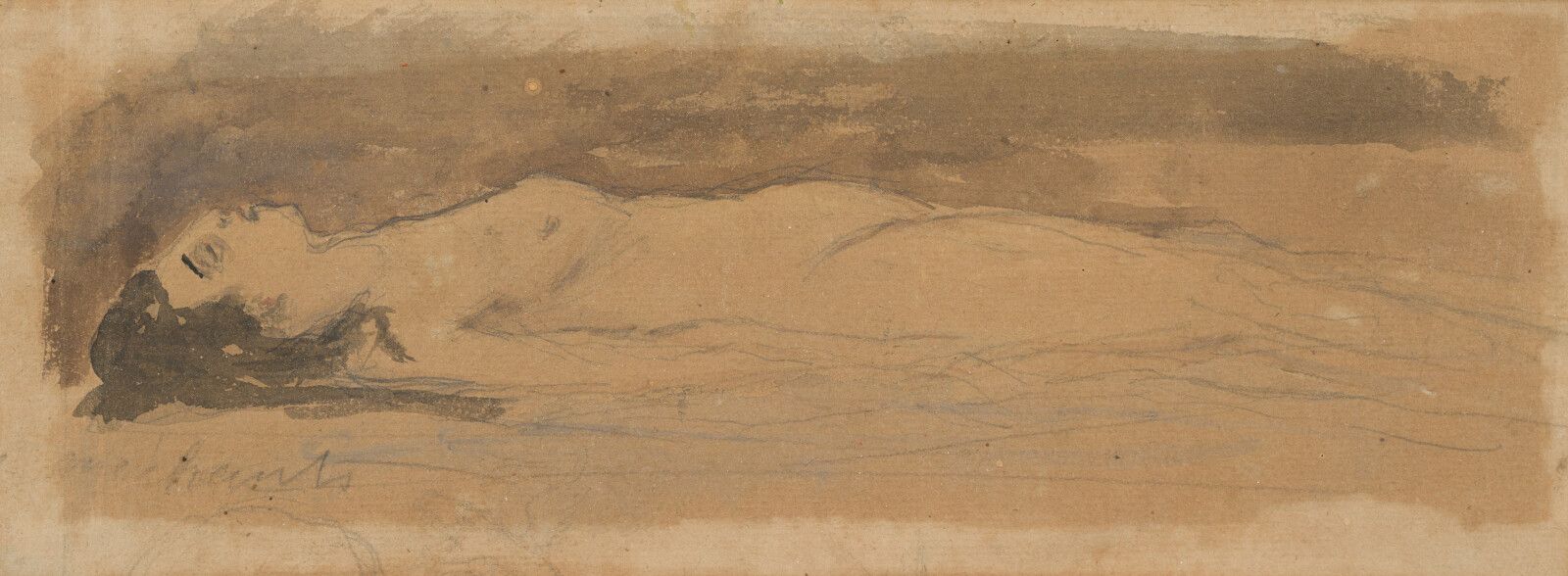 Null 41. Attribué à Eugène CARRIERE (1849-1906)

Femme couchée

Crayon et aquare&hellip;