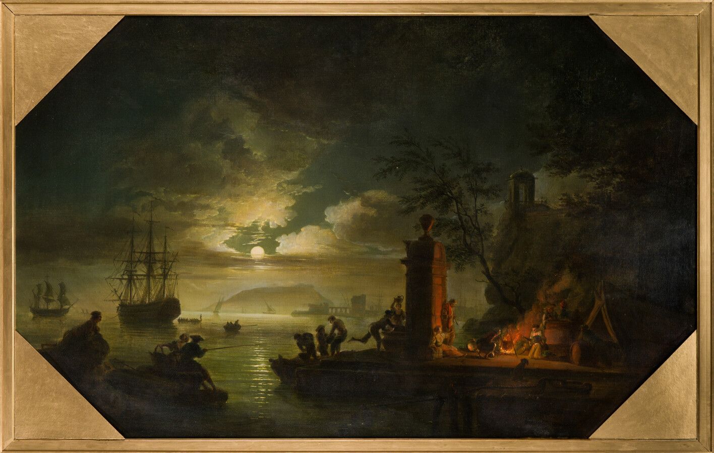 Null 27. Seguidor de Claude-Joseph VERNET (1714-1789)

 La noche

 Óleo sobre li&hellip;