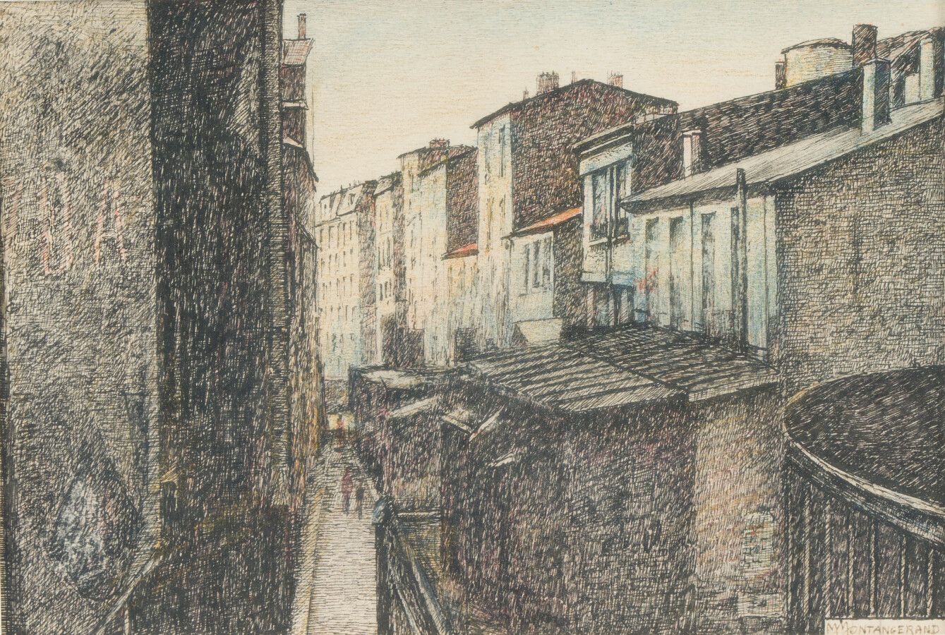 Null Mireille MONTANGERAND (1914-2003) 

Die Straße 

Feder, Tinte und Aquarell &hellip;