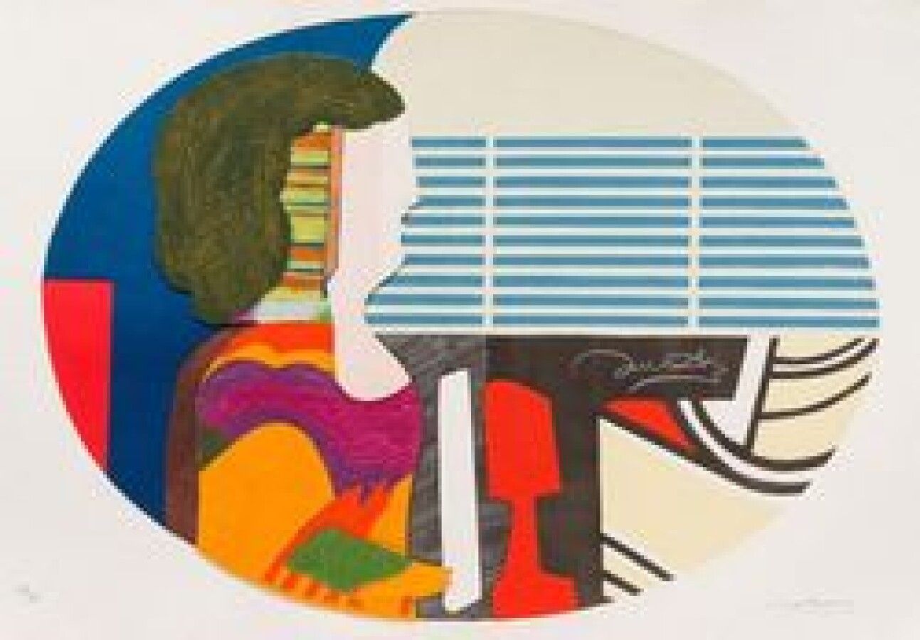 Null 马克斯-帕帕特(Max PAPART) (1911-1994)

钢琴蓝调》，1989年

版画右下方有签名，编号为/95。

74 x 112 cm
