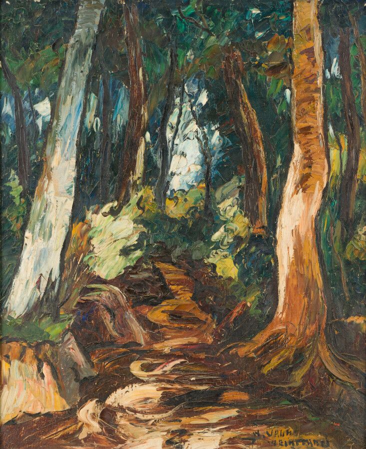 Null 南多-瓦格-魏格曼（1897-1978）。

森林

布面油画，右下角有签名。

73 x 60厘米。