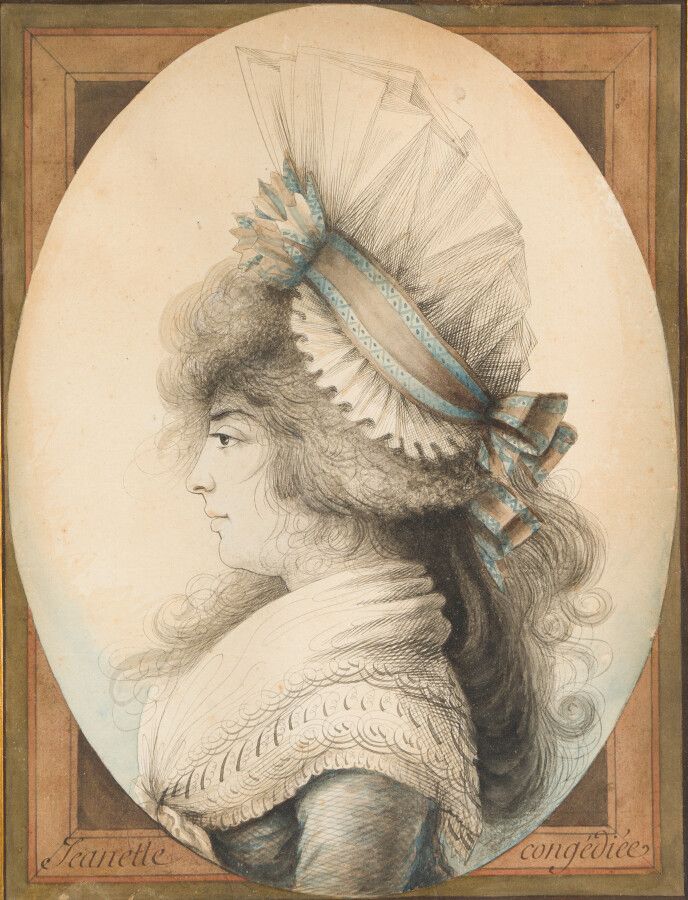 Null 归属于玛丽-约瑟夫-贝尔纳或让-约瑟夫-贝尔纳（18世纪）。

被解雇的Jeannette

钢笔、墨水和水彩画。

题目是。

31 x 24 厘米&hellip;