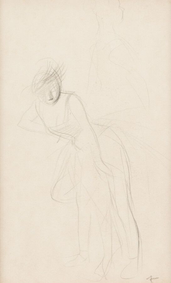 Null Jean-Louis FORAIN (1852-1931) 

Study of a woman

Pencil, monogrammed lower&hellip;
