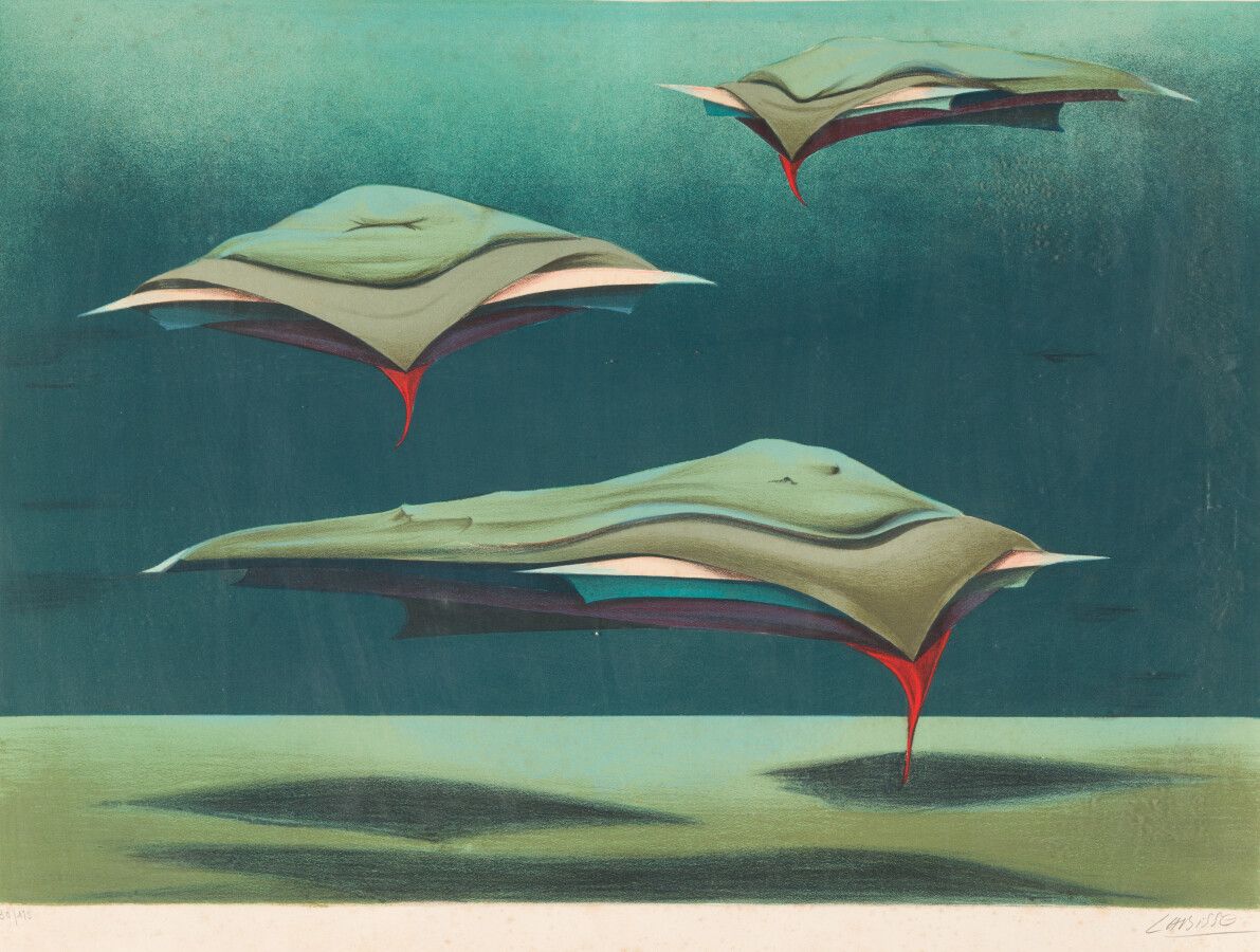 Null 费利克斯-拉比塞(1905-1982)

人造的

彩色石板画，有签名和编号的30/175。

有点发黄，有皱纹，小的边缘。有框。

附：《新视野》版&hellip;