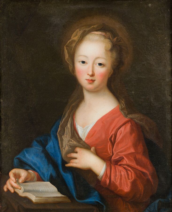 Null 18世纪法国流派，皮埃尔-戈贝尔的追随者

一个年轻女孩的肖像阅读

布面油画。

65 x 50厘米。

18世纪的卡德。