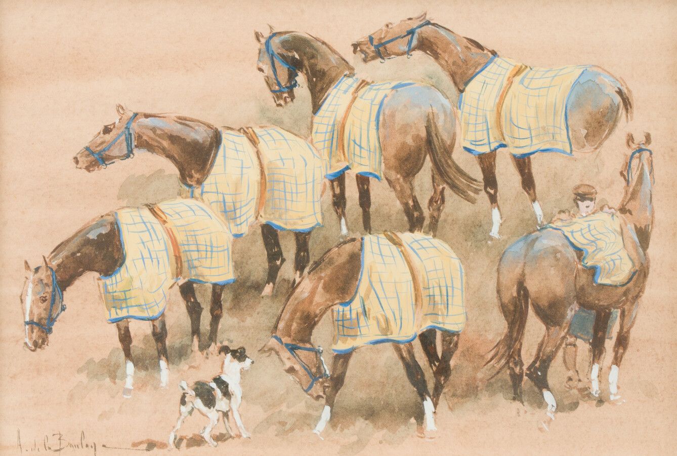 Null 安托万-德-拉布莱（Antoine de LA BOULAYE） (1951)

对马的研究

水彩水粉画，左下方有签名。

18 x 26 cm