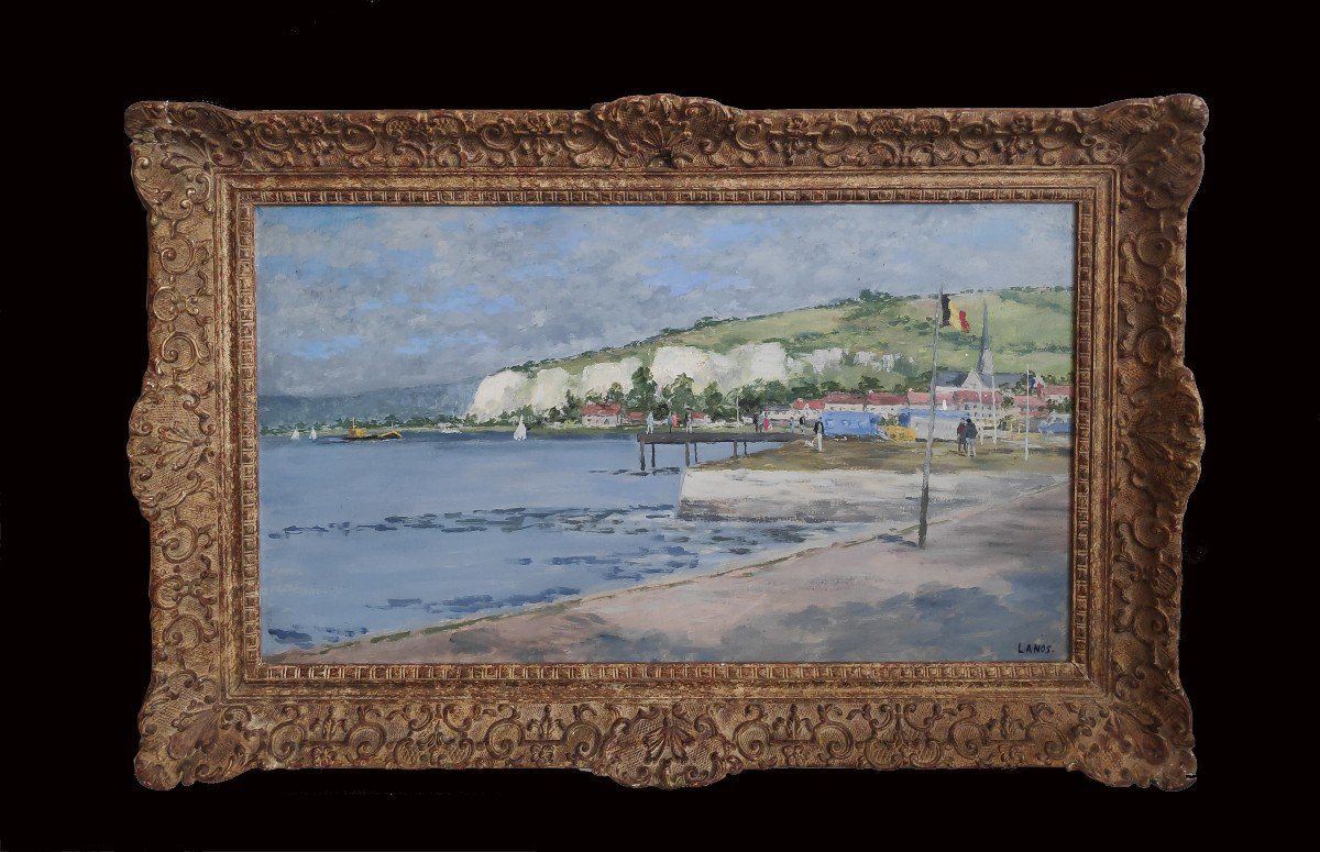 Null 
弗朗索瓦-拉诺斯（20岁）
莱斯-安德烈的塞纳河岸景观
右下角有签名的板上油画
41 x 72厘米