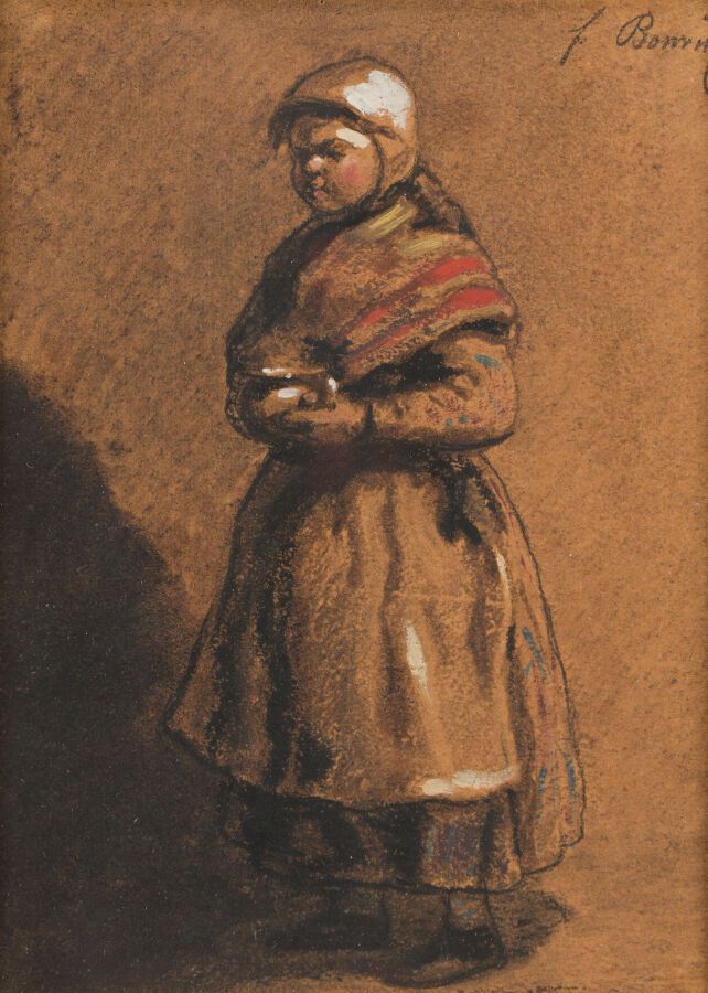 Null 32.弗朗索瓦-邦万 (1817 - 1887)

端着热汤的农妇

炭笔、阴影和油彩在水彩纸上的突出表现

右上方有签名F Bonvin。

21 &hellip;