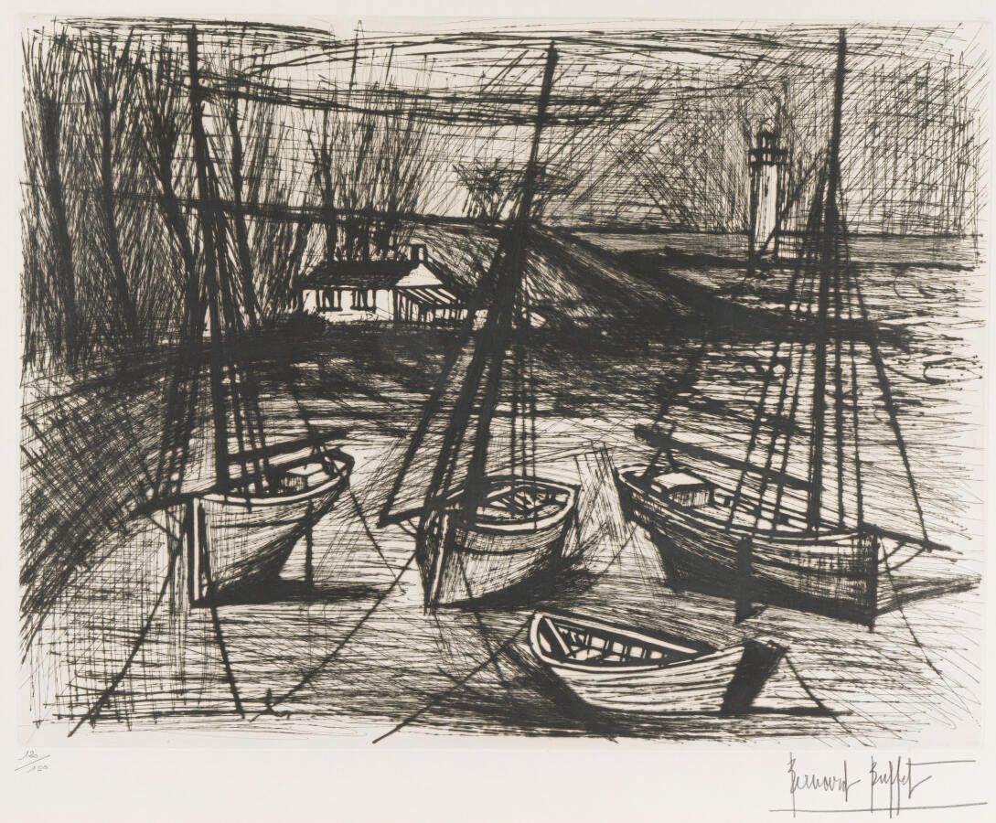 Null 52. Bernard BUFFET (1928-1999)

Boats in the hold

Lithograph in black, edi&hellip;