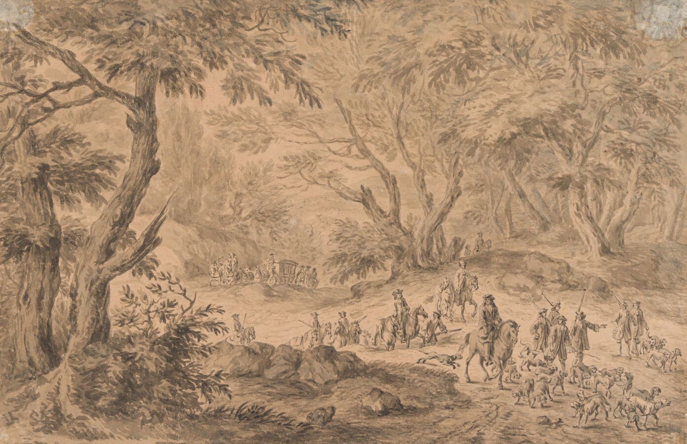 Null 10.亚当-弗兰斯-范德梅伦(1632 - 1690)

船员和他们的背包在灌木丛中

钢笔和灰色水洗

(修复)。

28,5 x 44 cm