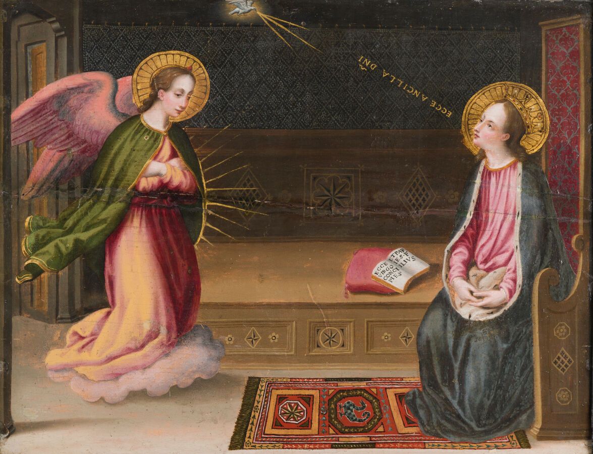 Null 
4. ALESSANDRO ALLORI (Florence 1535-1607) (atelier de)

ANNONCIATION

Pann&hellip;