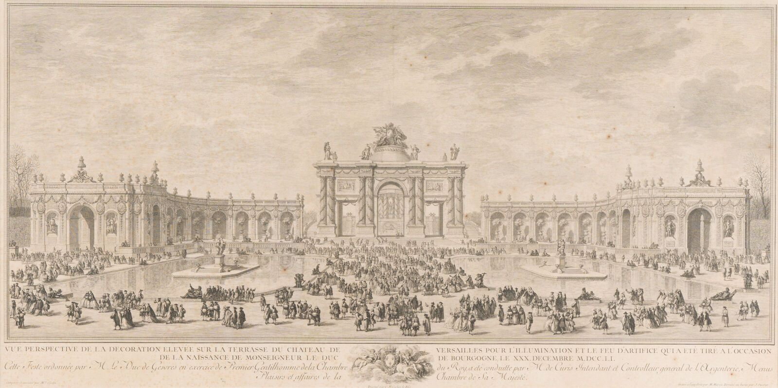 Null 2.在SLODTZ之后的黑色雕刻

凡尔赛宫的聚会，1751年12月30日

46 x 92 cm (见图)