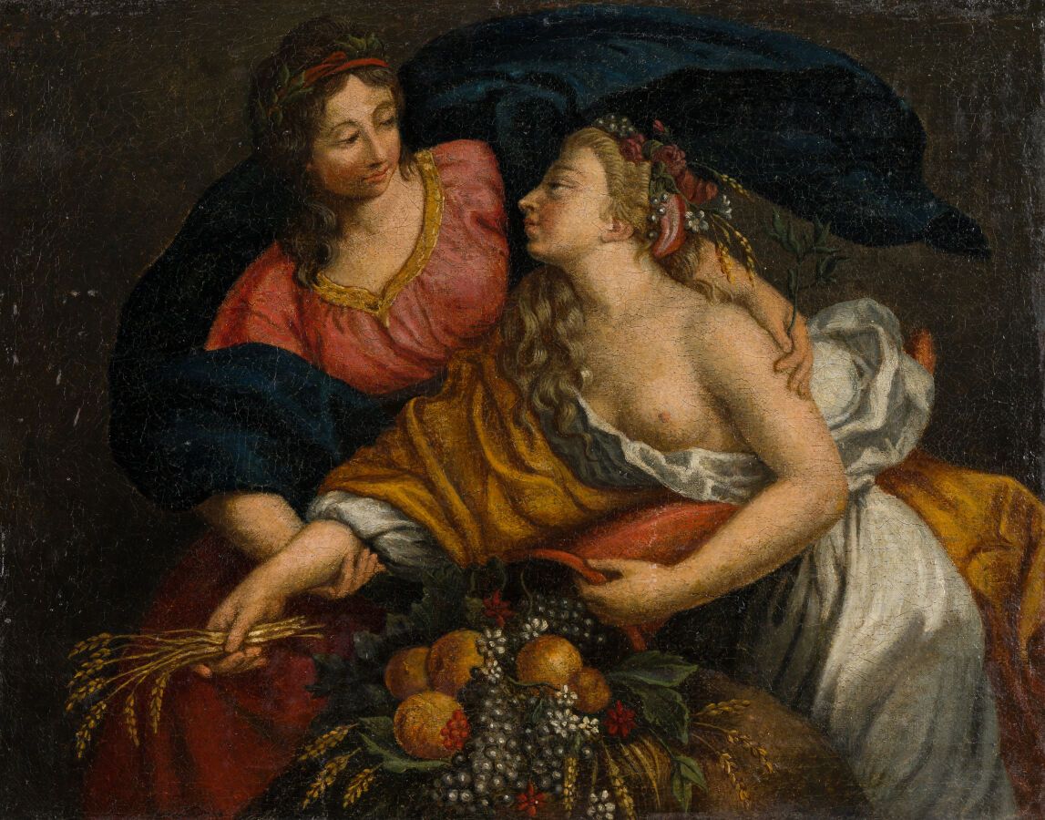Null 23.19世纪的法国学校

两个女人拿着一碗水果

帆布

(褪色）。

39 x 49 厘米

与伊丽莎白-维吉-勒布伦的画作相对应的重现。

(1&hellip;