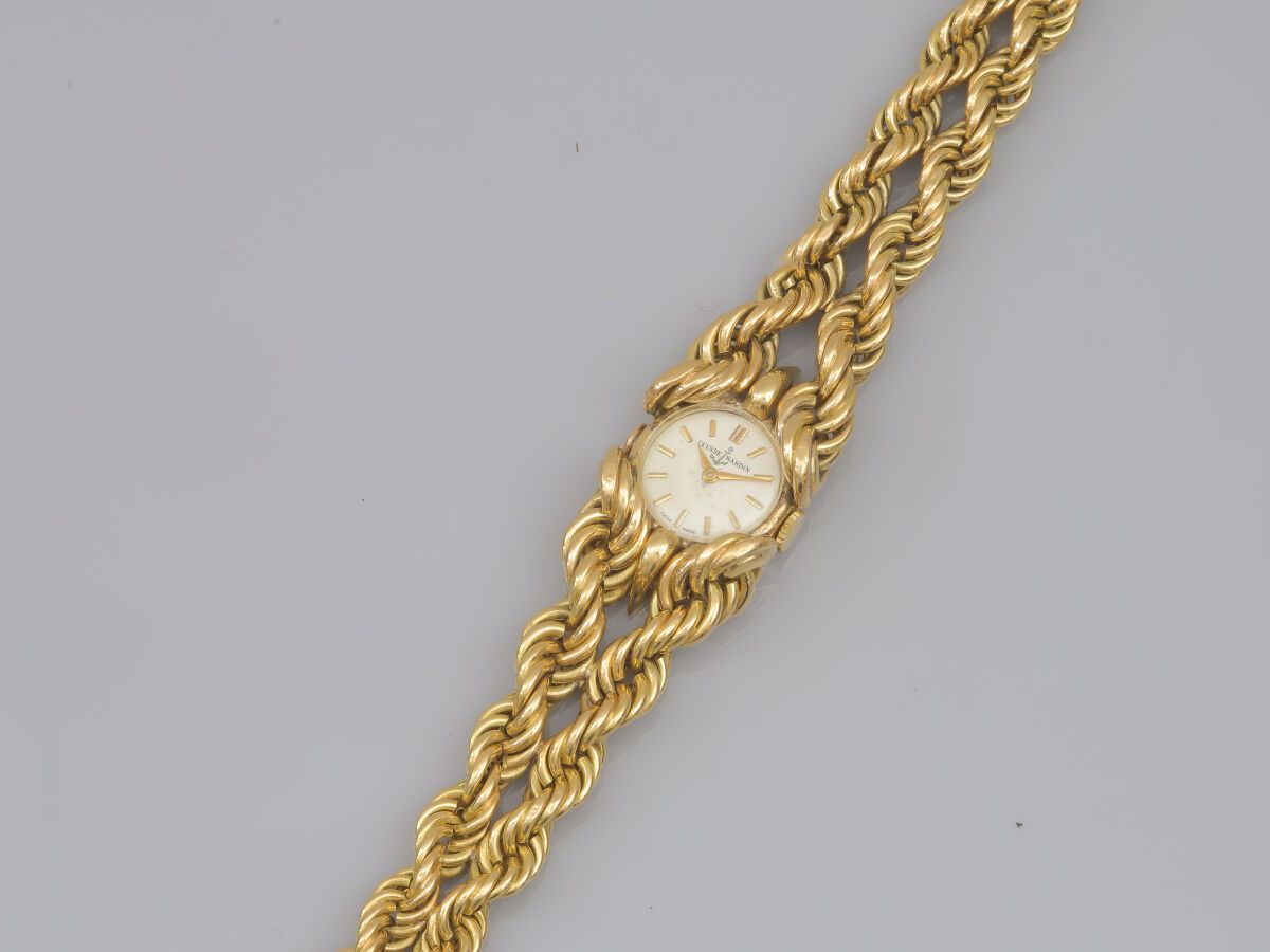 Null 64. ULYSSE NARDIN
Damenuhr aus 18 Karat Gold (750), rundes Zifferblatt, Arm&hellip;