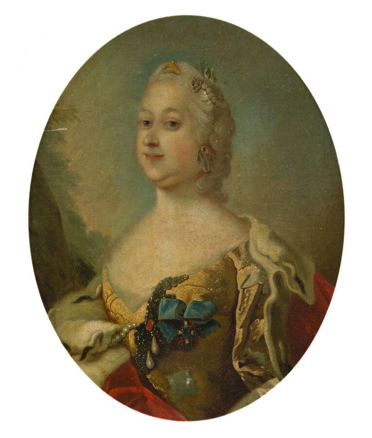 Null 7.归功于彼得-维希曼（1706-1769）。
佩戴完美联盟勋章的丹麦和挪威王妃路易丝的肖像（1724-1751）。
椭圆形画布上的油画。
37 x &hellip;