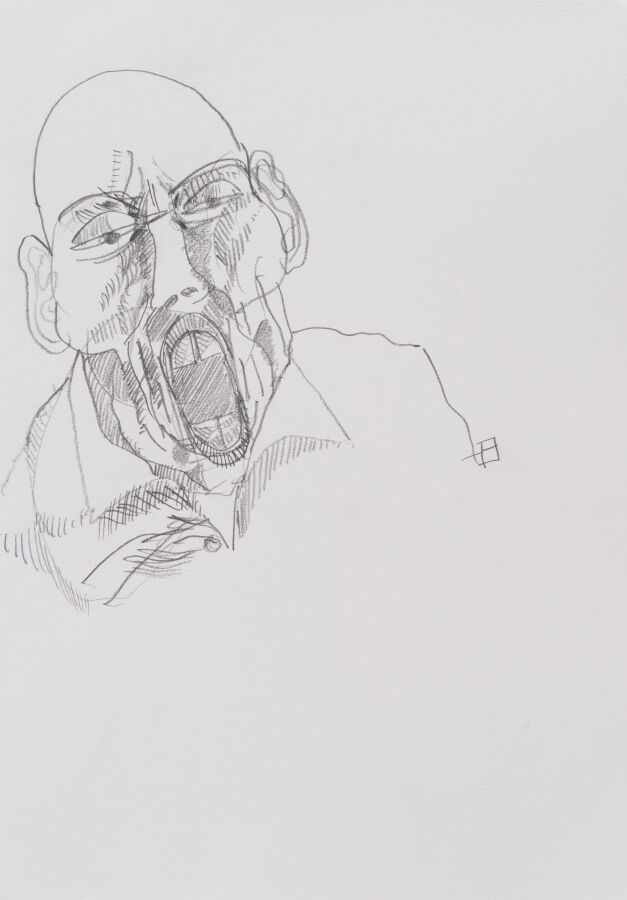 73. Henri BEAUFOUR (né en 1965) Le cri Crayon monogrammé…