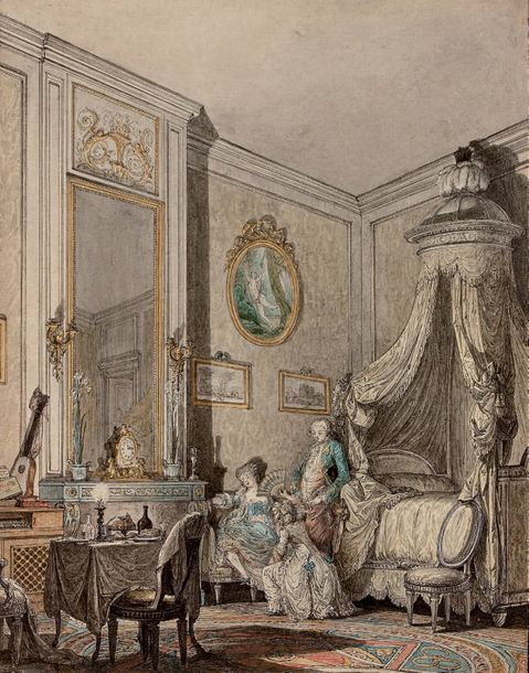Attribué à Louis-Michel MOREAU dit le Jeune (1741-1814) L'amie complaisante
Plum&hellip;