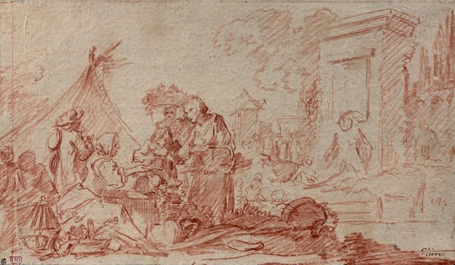 Jean-Baptiste PIERRE (1714-1789) Marché sur la place d'une ville italienne
Sangu&hellip;