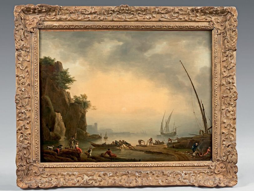 École FRANÇAISE du XVIIIe siècle 
Le retour de la pêche, d'après Joseph Vernet (&hellip;