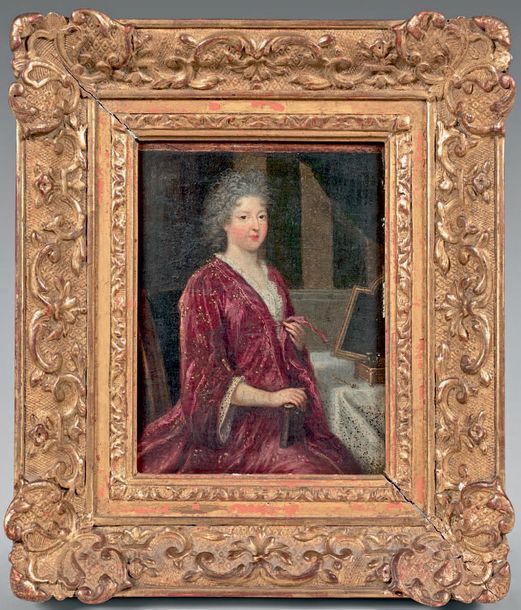 ÉCOLE FRANÇAISE de la fin du XVIIe siècle 
Femme à sa toilette
Huile sur panneau&hellip;