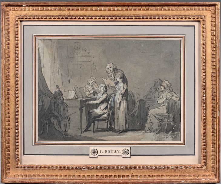 Louis-Léopold BOILLY (1761-1845) 
Le concert en famille
Plume, lavis, rehauts de&hellip;