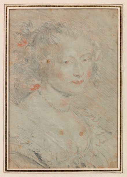 ÉCOLE FRANÇAISE du XVIIIe siècle, d'après RUBENS Portrait de femme
Pierre noire &hellip;