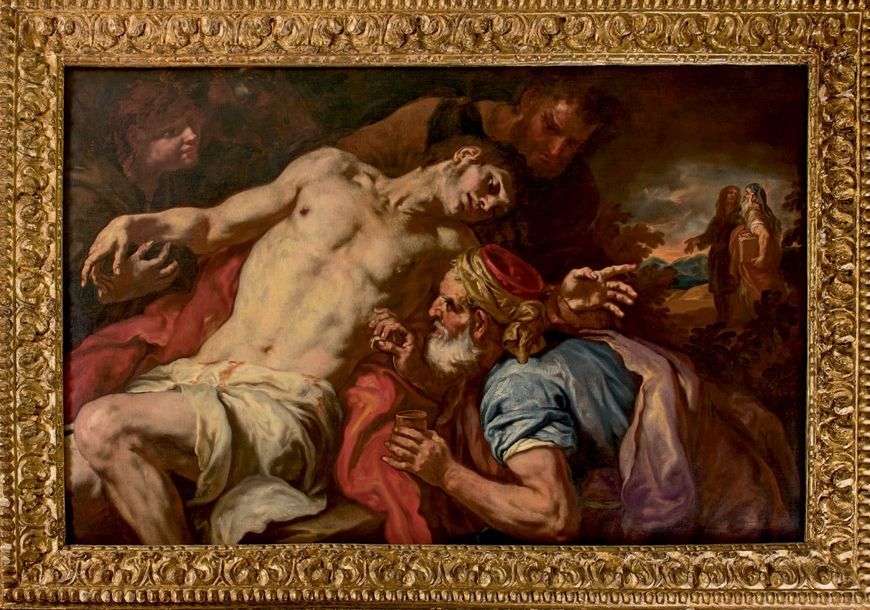 Johann Carl LOTH (1632-1698) 
Le bon Samaritain Huile sur toile, rentoilée.
113 &hellip;