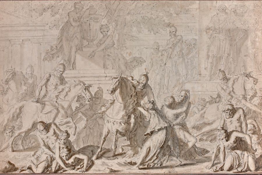 Louis-Félix de la Rue (1730-1777) L'Enlèvement des Sabines
Plume.
31 x 47,5 cm

&hellip;
