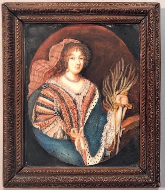 École Française du XVIIe siècle 女王和烈士的肖像
两幅椭圆形的微型画。
12 x 10 cm。