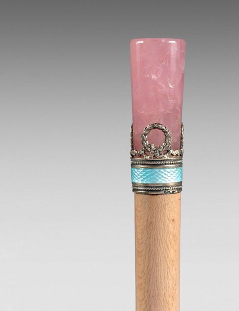Null Silk umbrella, birch handle and pommel in E-crypted rose quartz (Elizabeth &hellip;