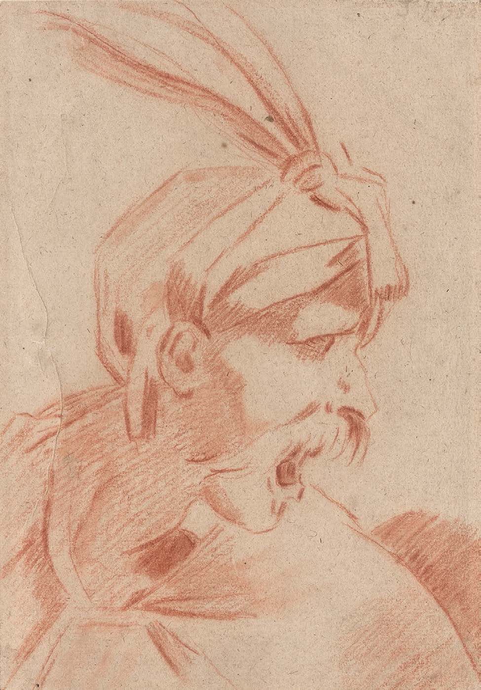 Attribué à Joseph PARROCEL (Brignole 1646 - Paris 1704) Study of a man's head sc&hellip;