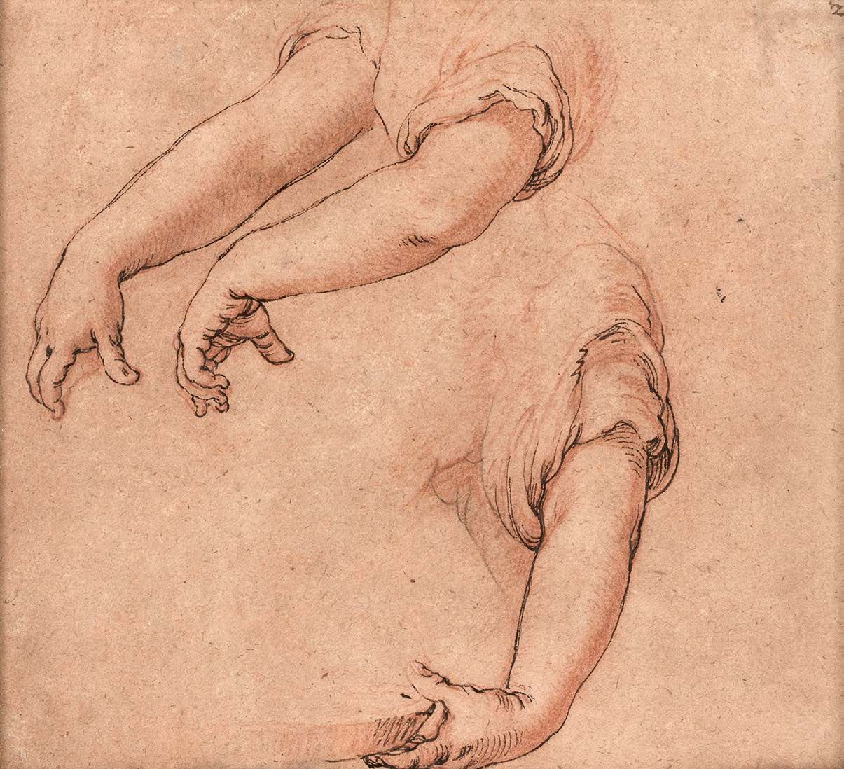 Abraham BLOEMAERT (Gorinchen 1566 - Utrecht 1651) 武器研究
钢笔，棕色墨水和红色粉笔，在粉色水洗纸上。
13,&hellip;
