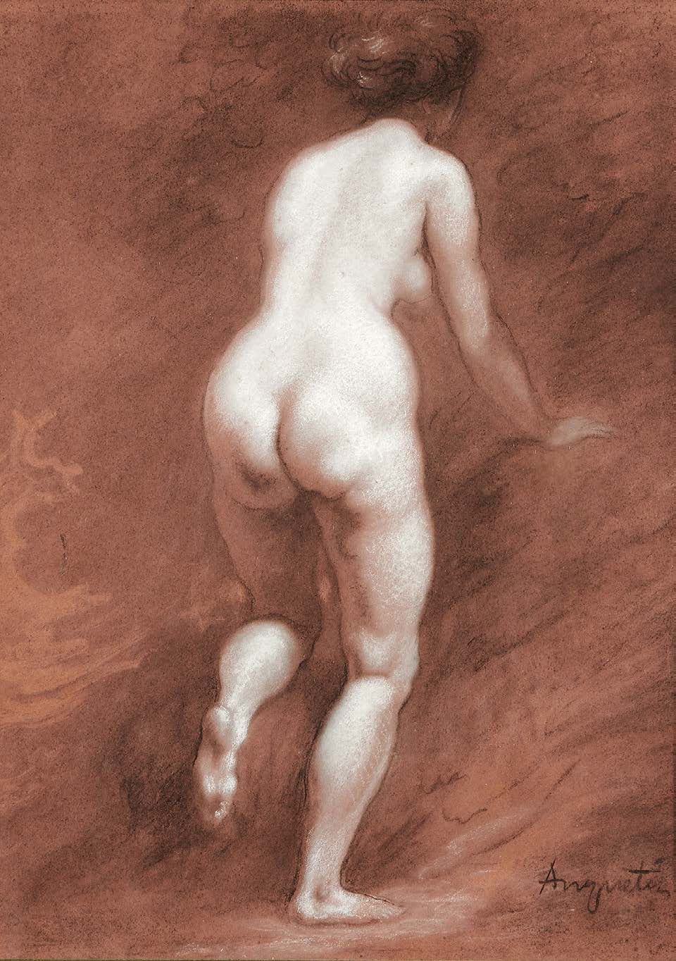 LOUIS ANQUETIN (1861-1932) 从后面看裸体女人
白粉笔和木炭，右下角签名。
64 x 46 cm
与同名油画相比，83 x 53 cm。