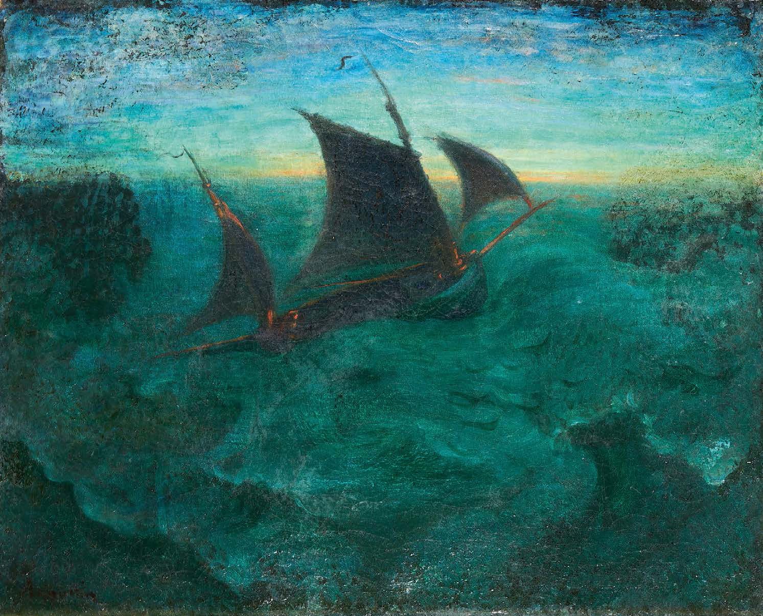 LOUIS ANQUETIN (1861-1932) 
Marine
Olio su tela, firmato in basso a sinistra.
(P&hellip;