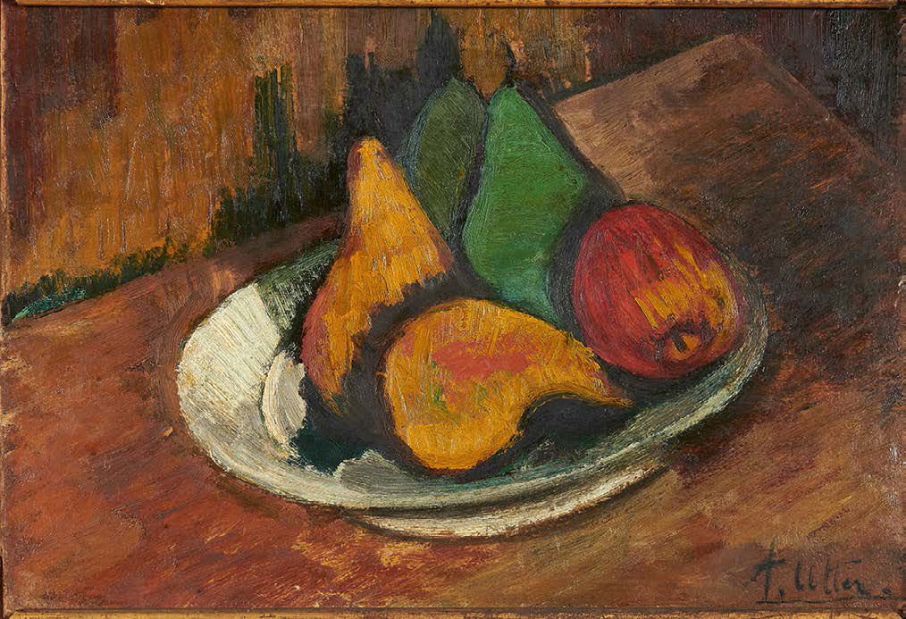André UTTER (1886-1948) 
L'assiette de fruits
Huile sur carton, signée bas à dro&hellip;