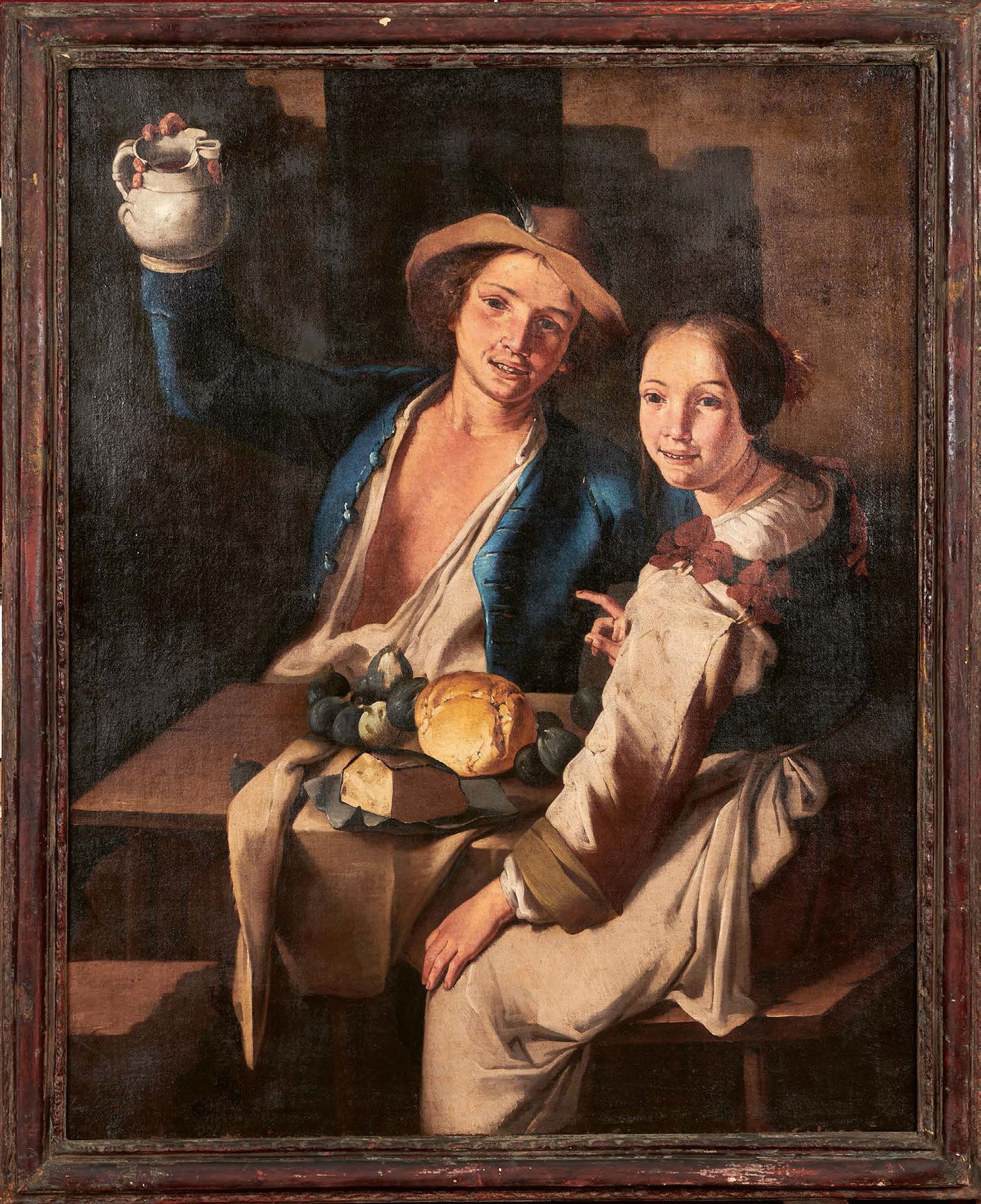 Giuseppe Francesco CIPPER dit Il TODESCHINI (Feldkirch 1664 - Milan 1736) 
桌边的农民&hellip;