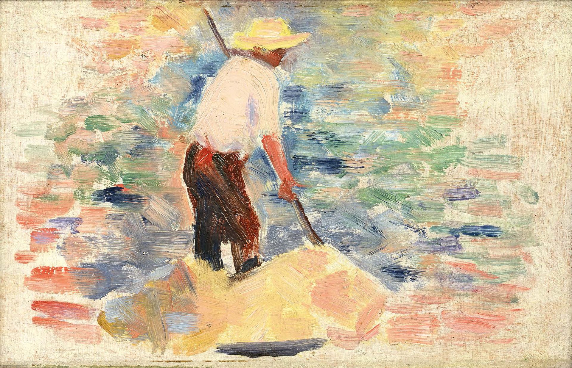 Georges Seurat (1859-1891) 
The Fisherman, ca. 1884
Oil on panel.
Inscribed "G. &hellip;