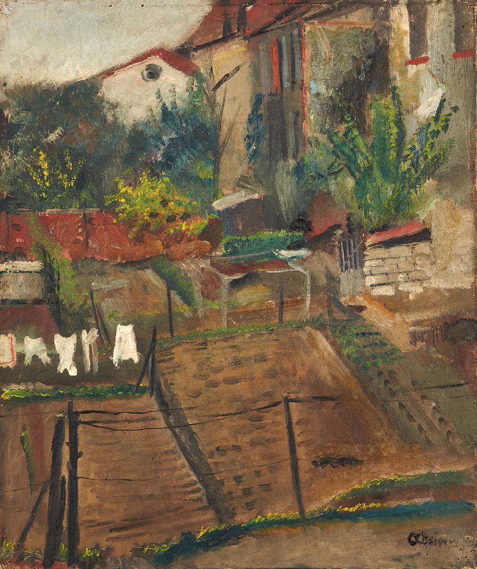 Lucien ADRION (1889-1953) 
《亚麻布》
布面油画，右下角有签名。
 （事故）。
55 x 46 cm