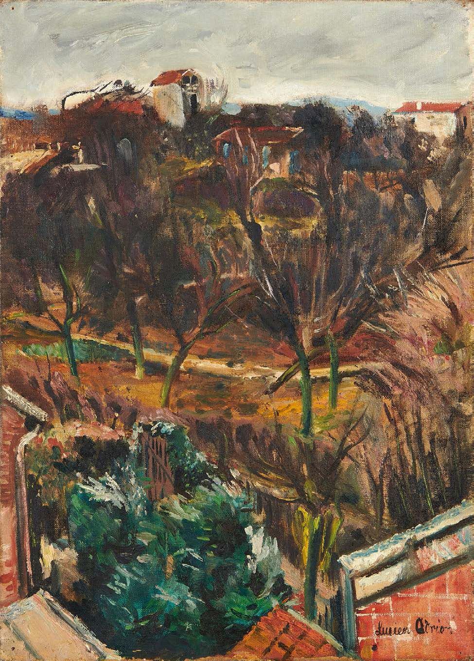 Lucien ADRION (1889-1953) 
郊区花园
布面油画，右下方有签名。
43 x 31 cm