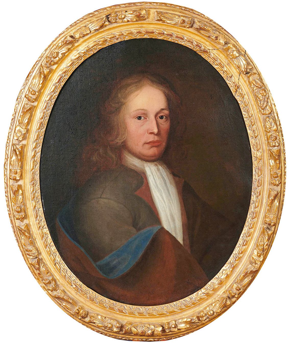 ÉCOLE FRANÇAISE de la fin du XVIIe ou du début du XVIIIe siècle 一个人的肖像
布面油画。
 （事&hellip;