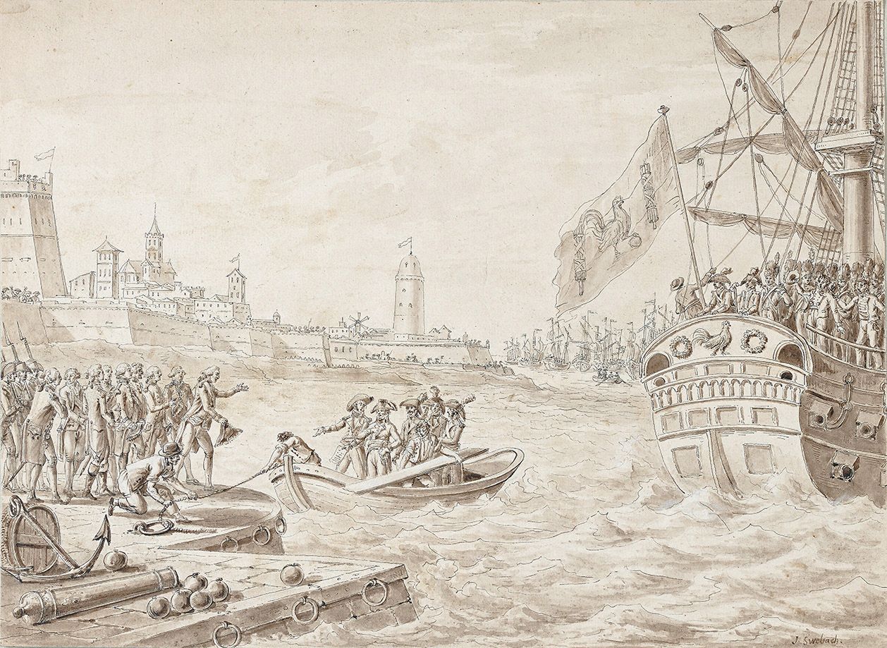 Attribué à Jacques François SWEBACH (1769-1823) Landing of a French Plenipotenti&hellip;